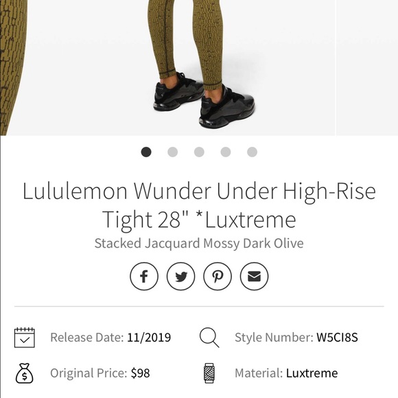 Lululemon RARE Wunder Under Dark Olive 4 EUC - Picture 6 of 6